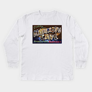 Greetings from Mammoth Cave National Park, Kentucky - Vintage Large Letter Postcard Kids Long Sleeve T-Shirt